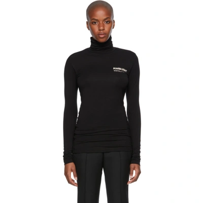 Ambush Workshop Logo Jersey Turtleneck Top In Nero