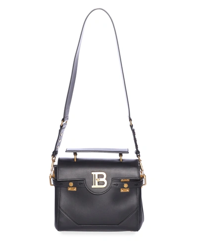 Balmain Bbuzz 23 Calfskin Leather Shoulder Bag In Black