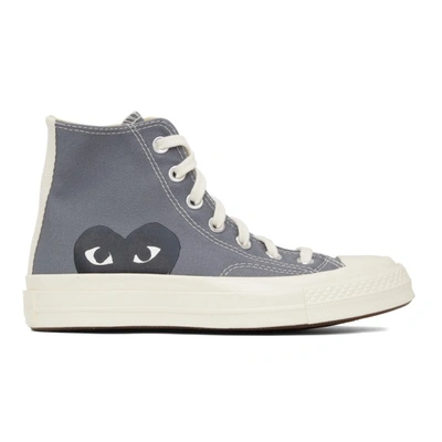 Comme Des Garçons Play Grey Converse Edition Half Heart Chuck 70 High  Sneakers | ModeSens