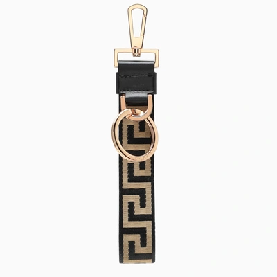Versace Greca Logo Keyring Black/gold