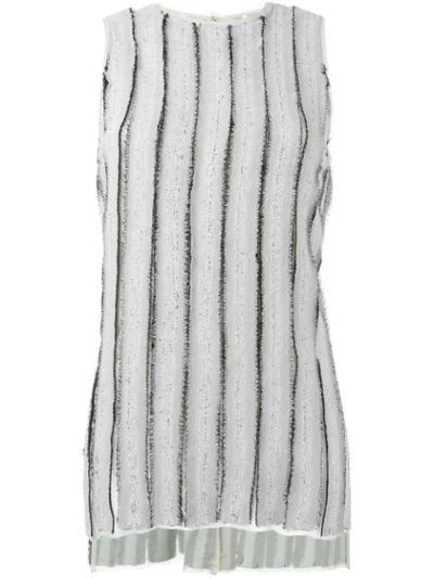 Proenza Schouler Proenza Schouler Stripe Silk Sleeveless Dress In Grey
