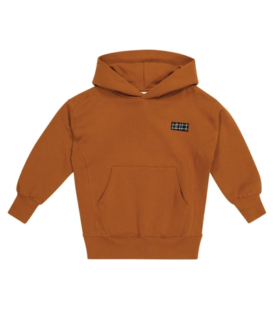Molo Kids' Logo-patch Organic-cotton Hoodie In Brown