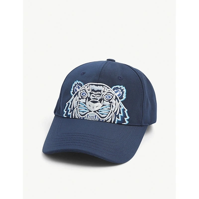 Kenzo Baseball Cap With Embroidered Tiger In Blue | ModeSens