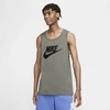 Nike Sportswear Icon Tank Top In Light Army,black