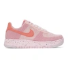 Nike Pink Flyknit Air Force 1 Crater Sneakers In Pink Glaze,pink Oxford,pink Foam,pink Salt