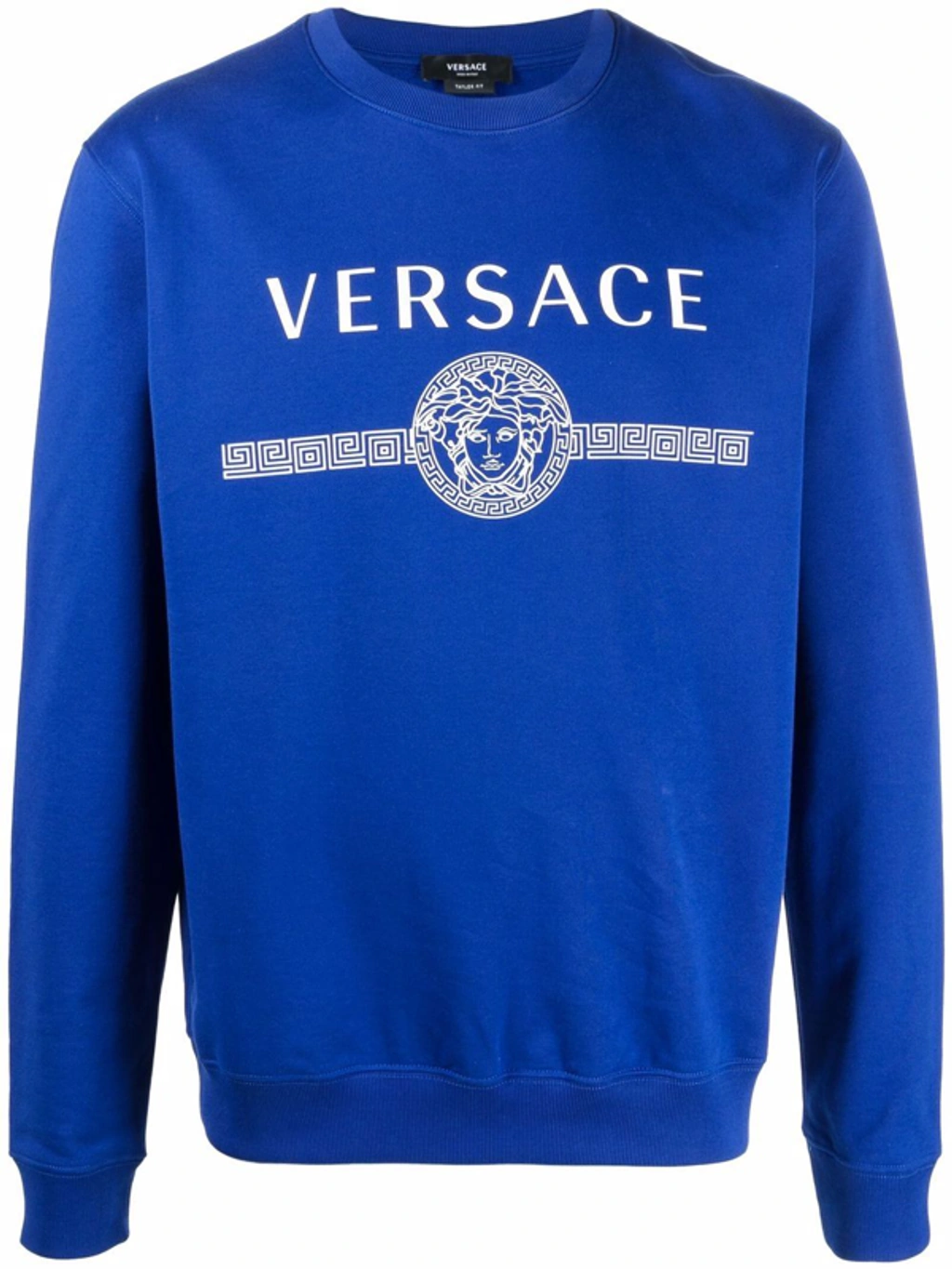 Versace★素敵！College Fit  Blue Logo Print Sweatshirt Versace Men's College Fit Royal Blue Logo Print Crewneck