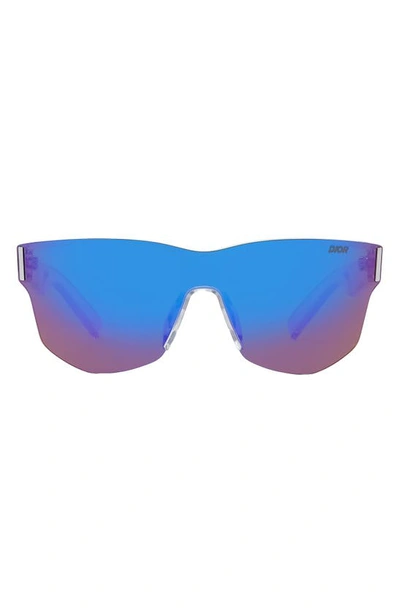 Dior Xtrem M2u Mirrored Mask Sunglasses In Shiny Crystal Gradient Blue Modesens