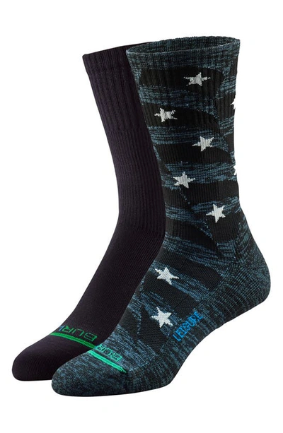 Burlix Assorted 2-pack Leisure Calf Crew Socks In Stars Spacedye