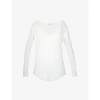 Free People Womens White Betty Relaxed-fit Cotton-blend Top Xs