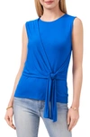 Vince Camuto Tie Front Sleeveless Top In Santorini Blue