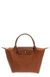 Longchamp 'mini Le Pliage' Handbag In Cognac