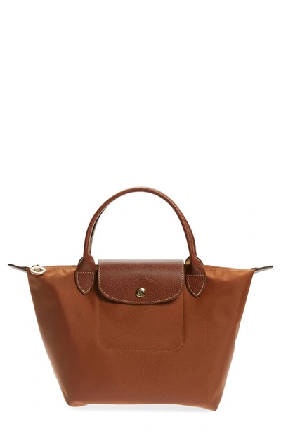 Longchamp 'mini Le Pliage' Handbag In Cognac
