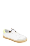 Kenneth Cole New York Women's Kam Guard Eo Lace-up Sneakers Women's Shoes In White/ Neon Yellow
