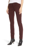 Ag Prima Cigarette Sateen Jeans In Deep Currant
