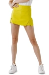 Endless Rose Cut Out Mini Skort Shorts In Lime