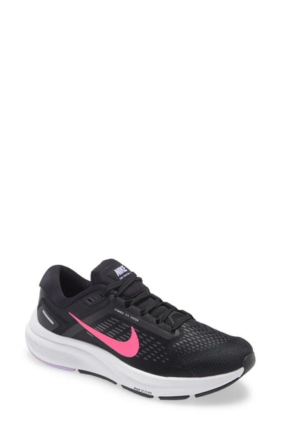 Nike Air Zoom Structure 24 Women's Road Running Shoes In Black/hyper Pink/anthracite