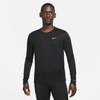 Nike Men's Dri-fit Miler Long-sleeve Running Top In Black/reflective Silver