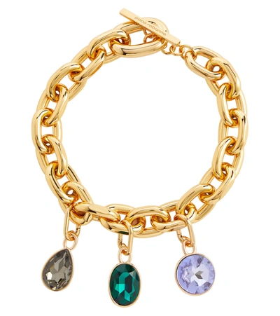 Paco Rabanne Gemstone-embellished Cable-link Necklace In Multicoloured