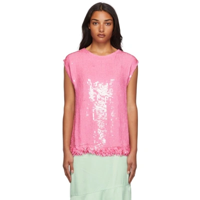 Dries Van Noten Cuzco Sequin Fringe Top In Pink | ModeSens