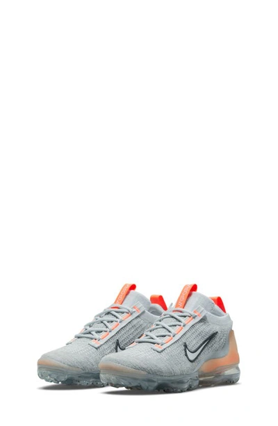 Nike Kids' Air Vapormax 2021 Fk Sneaker In Grey/ White/ Mango/ Anthracite