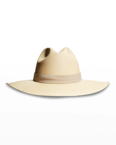 Janessa Leone Marley Straw Fedora Hat In Natural