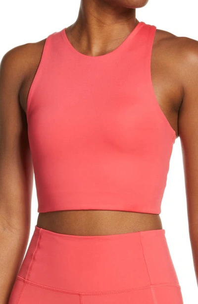 Girlfriend Collective Dylan Longline Racerback Sports Bra In Geranium