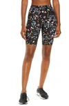 Sweaty Betty Power High Waist Pocket Bike Shorts In Blue Floral Pop Print