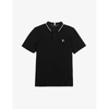 Ted Baker Camdn Floral-embroidered Cotton Polo Shirt In Black