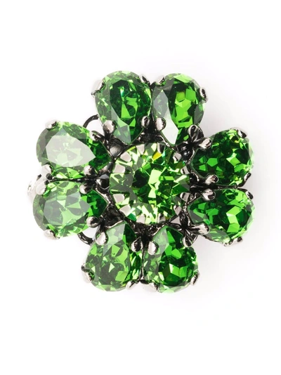 Etro Four-leafed Clover Brooch In Green