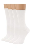 Stems Women's Roll Top Comfort Crew Socks, 3 Pair In White
