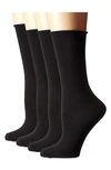 Stems Women's Roll Top Comfort Crew Socks, 3 Pair In Black
