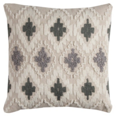 Rizzy Home Ikat Polyester Filled Decorative Pillow, 20" X 20" In Natural
