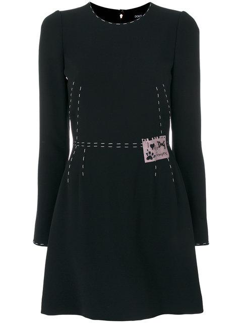 Dolce & Gabbana Contrast Stitch Detail Dress In Black | ModeSens