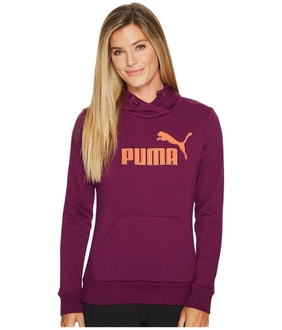 Puma - Elevated Logo Hoodie (dark Purple) Women's Sweatshirt