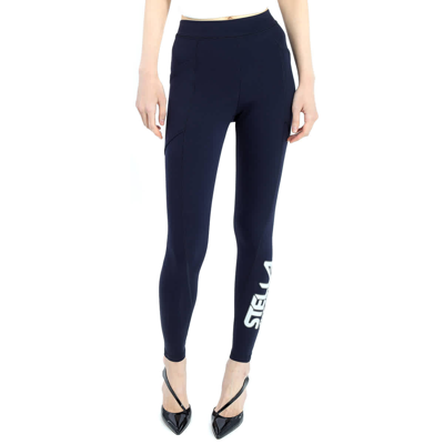 Stella Mccartney Branded Leggings In Blue