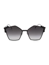Fendi Women's Embellished Square Sunglasses, 57mm In Black/dark Gray Gradient