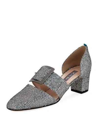 Sjp By Sarah Jessica Parker Anahita Iridescent Fabric Two-piece Pump In Silver