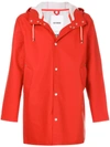 Stutterheim Stockholm Waterproof Hooded Raincoat In Red