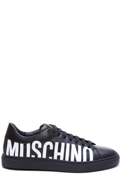 Moschino Logo Print Low-top Trainers In Black