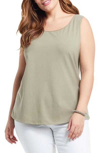 Nic + Zoe Perfect Scoop Tank Top In Od Green