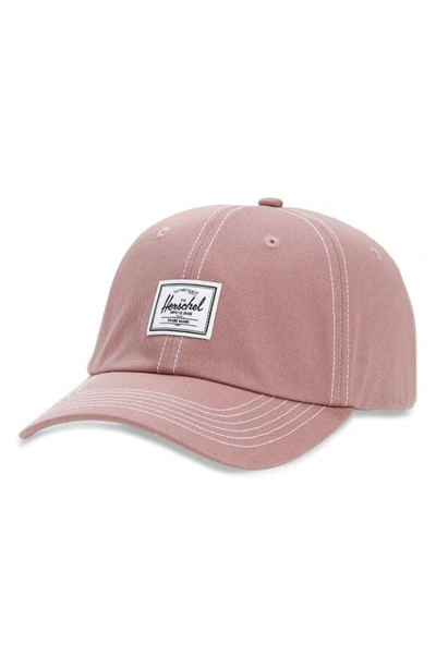 Herschel Supply Co. Sylas Classic Patch Baseball Cap In Ash Rose/ White
