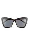 Diff Becky Iv 57mm Polarized Cat Eye Sunglasses In Black/ Grey