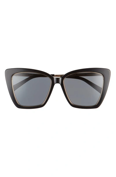 Diff Becky Iv 57mm Polarized Cat Eye Sunglasses In Black/ Grey