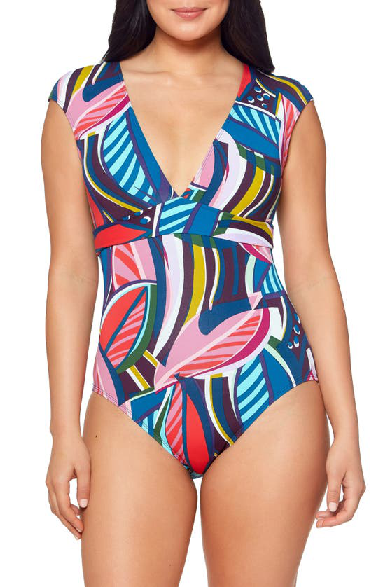 Bleu By Rod Beattie Absolutely Fabulous Cap Sleeve One Piece Swimsuit In Multi Modesens