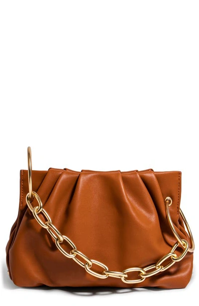 House Of Want Chill Vegan Leather Frame Clutch In Camel