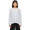 Totême Blue Cashmere Cable Knit Sweater In Light Blue