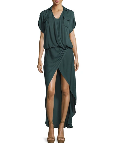 Haute Hippie From The Ashes Silk Faux-wrap Dress In Paradise