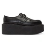 Junya Watanabe Lace-up Leather Flatform Creepers In Black