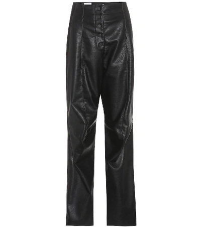 Stella Mccartney Faux Leather And Suede Trousers In Black