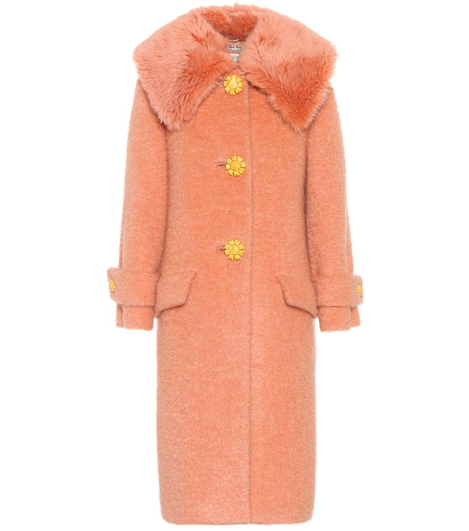 Miu Miu Mohair And Wool-blend Coat In Eespola | ModeSens